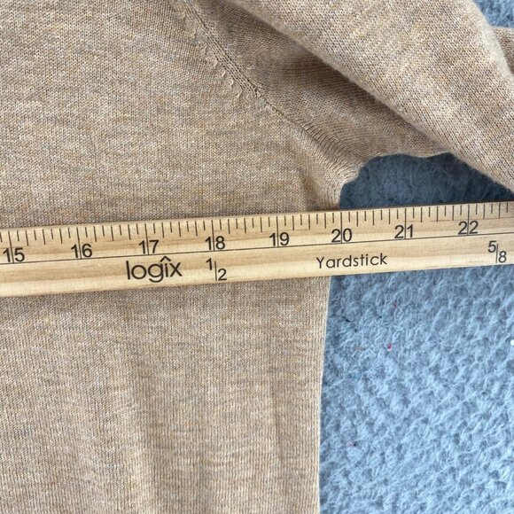 Talbots Sweater Women Large Beige Marled Knit V Neck Stretch Pullover Casual NWT - Picture 8 of 10